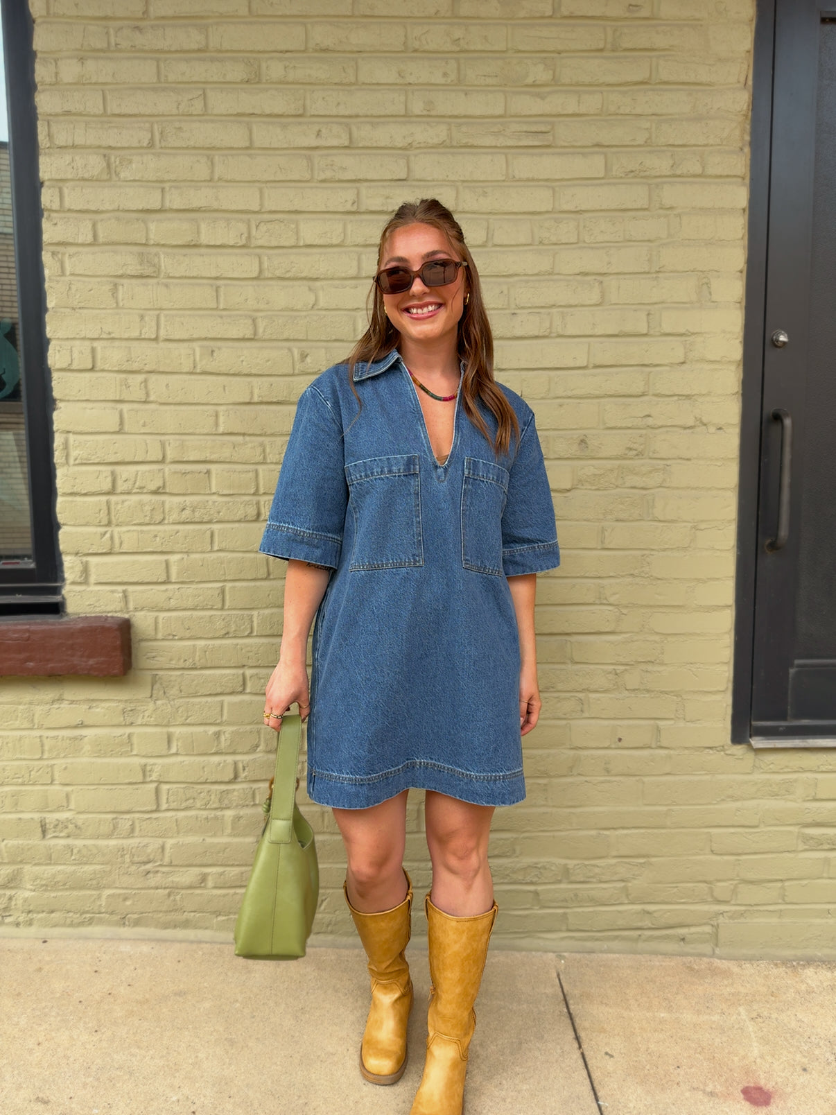 Worn Indigo Denim Dress