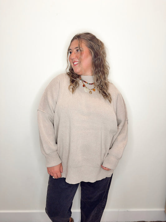 Oversized Comfort Sweater Sand Beige