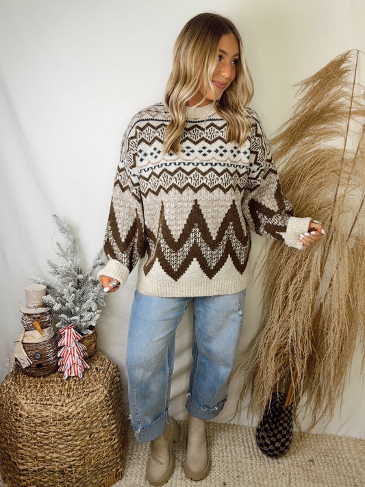 Chestnut Fairisle Sweater