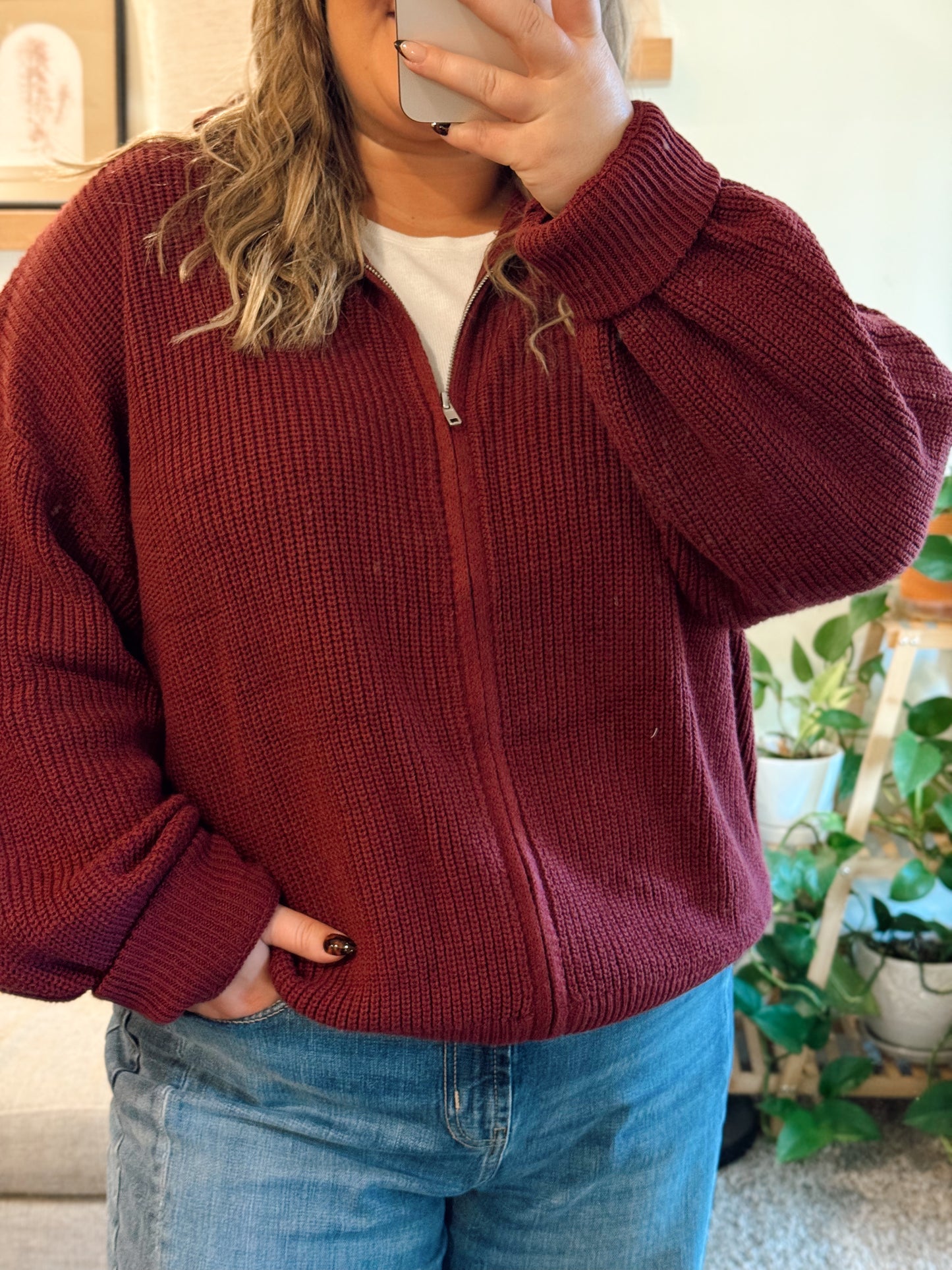 Café Cozy Knit - Burgundy