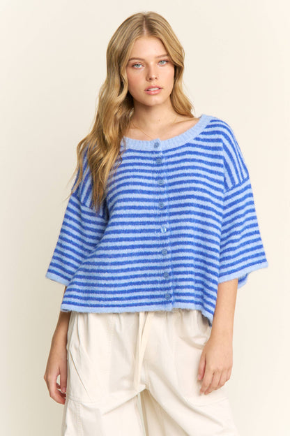 Lou Cardigan - Blue Stripes