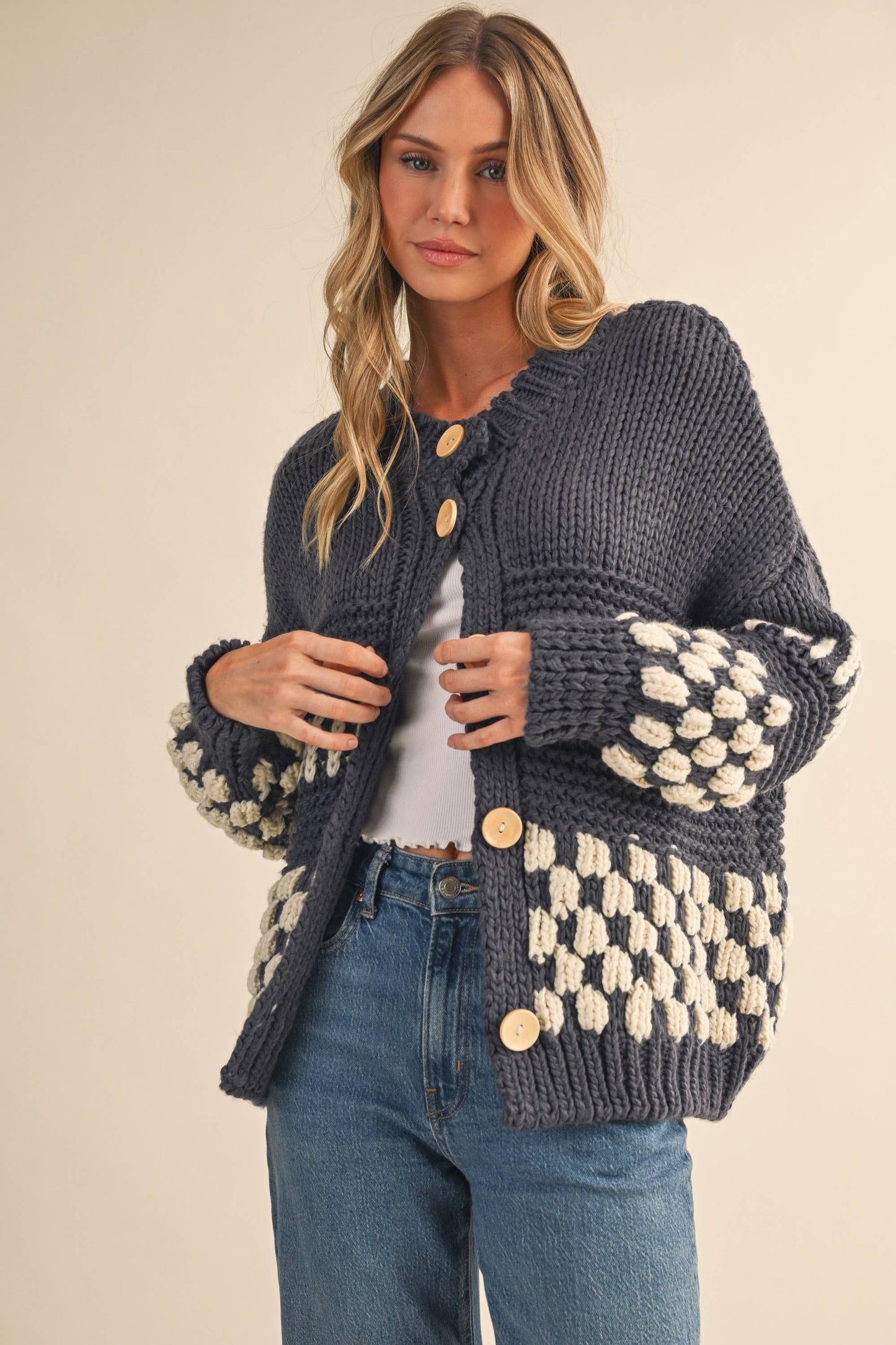 Bonfire Check Cardigan