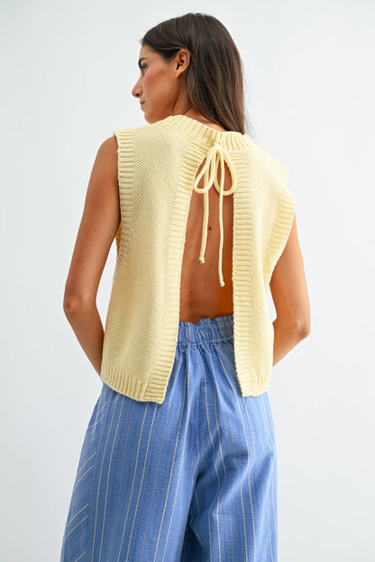 Lemon Squeeze Open Back Top