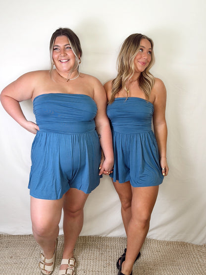 Sunny Days Romper - Dusty Blue