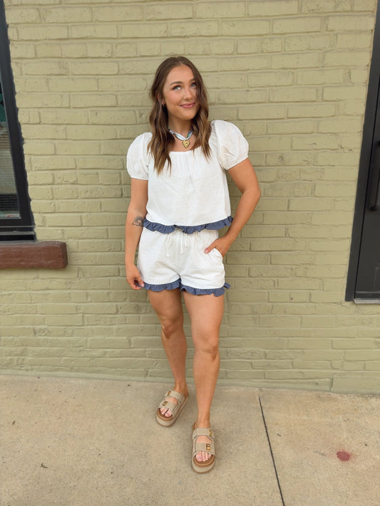 Ruffle Me Linen Shorts