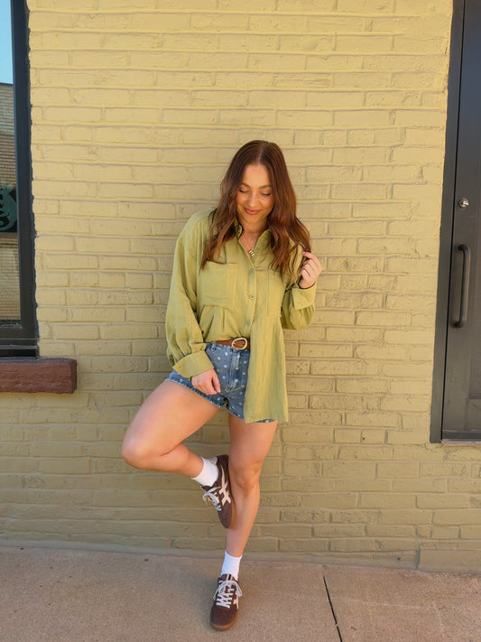 Laurel Gauze Button Down