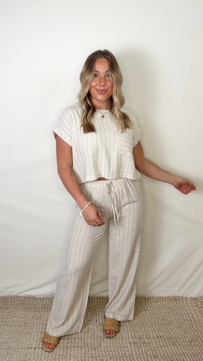 Pinstripe Linen Pants