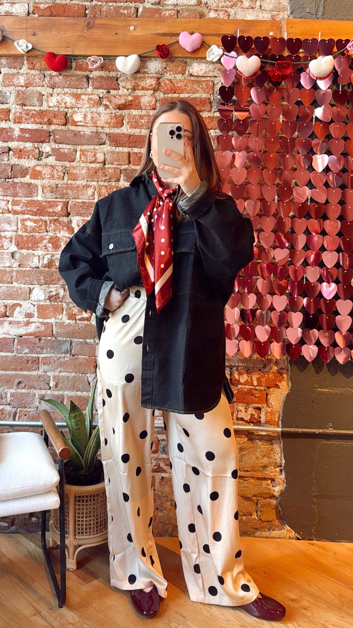 Polka Dot Satin Pants