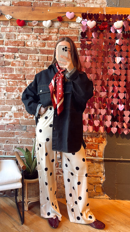 Polka Dot Satin Pants