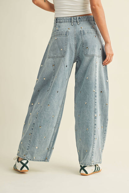 The Nova Studded Barrel Jeans
