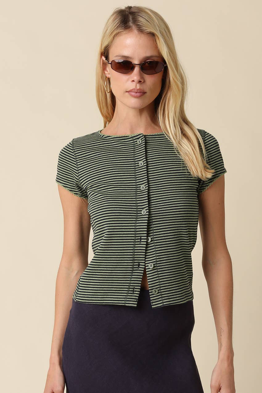 Linden Button Top