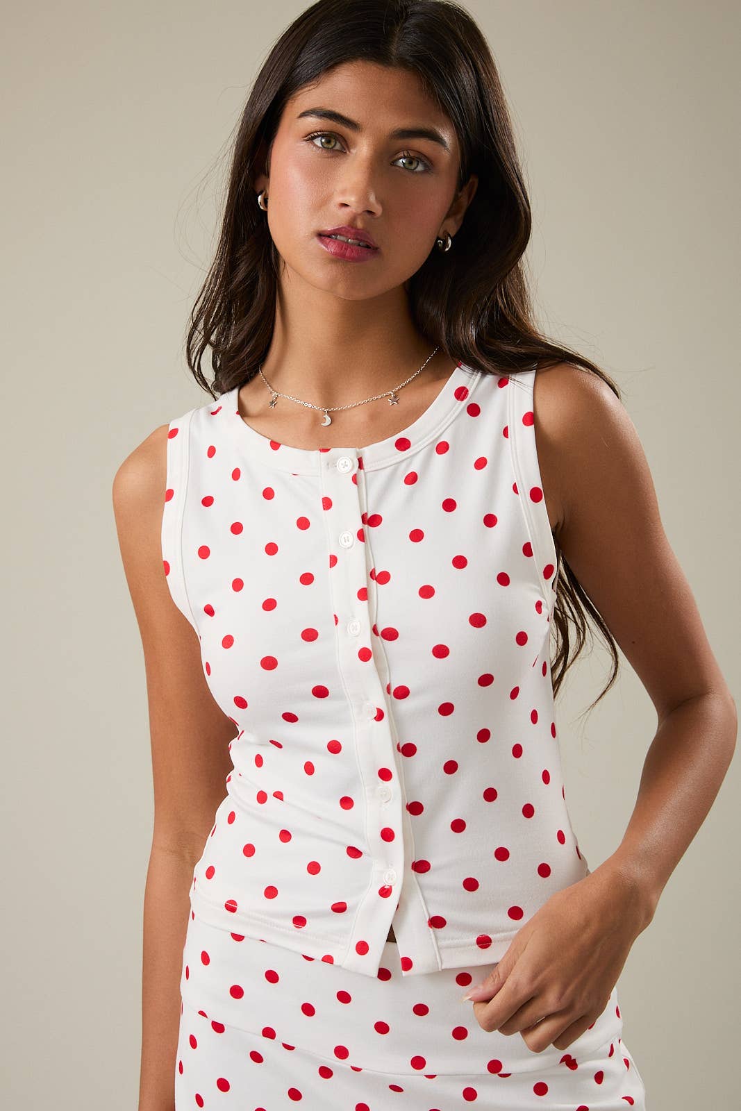 Red Polka Dot Tank