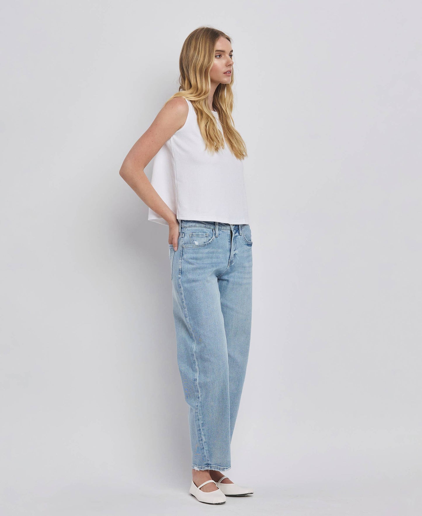 High Rise Barely Barrel Jeans