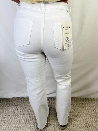 White High Rise Risen Jeans