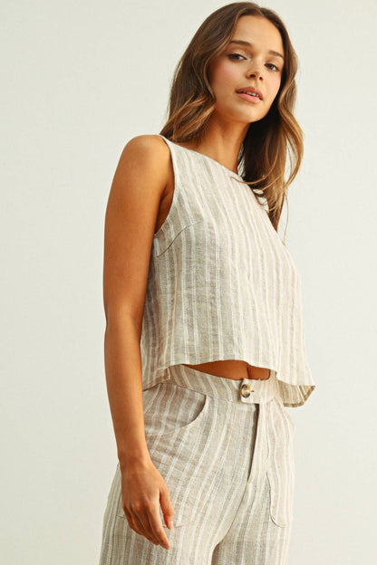 Knotted Linen Tank
