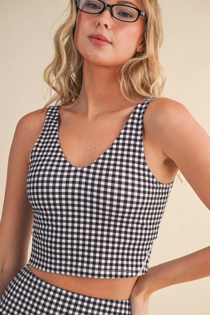 Gingham Aligned Tank Top