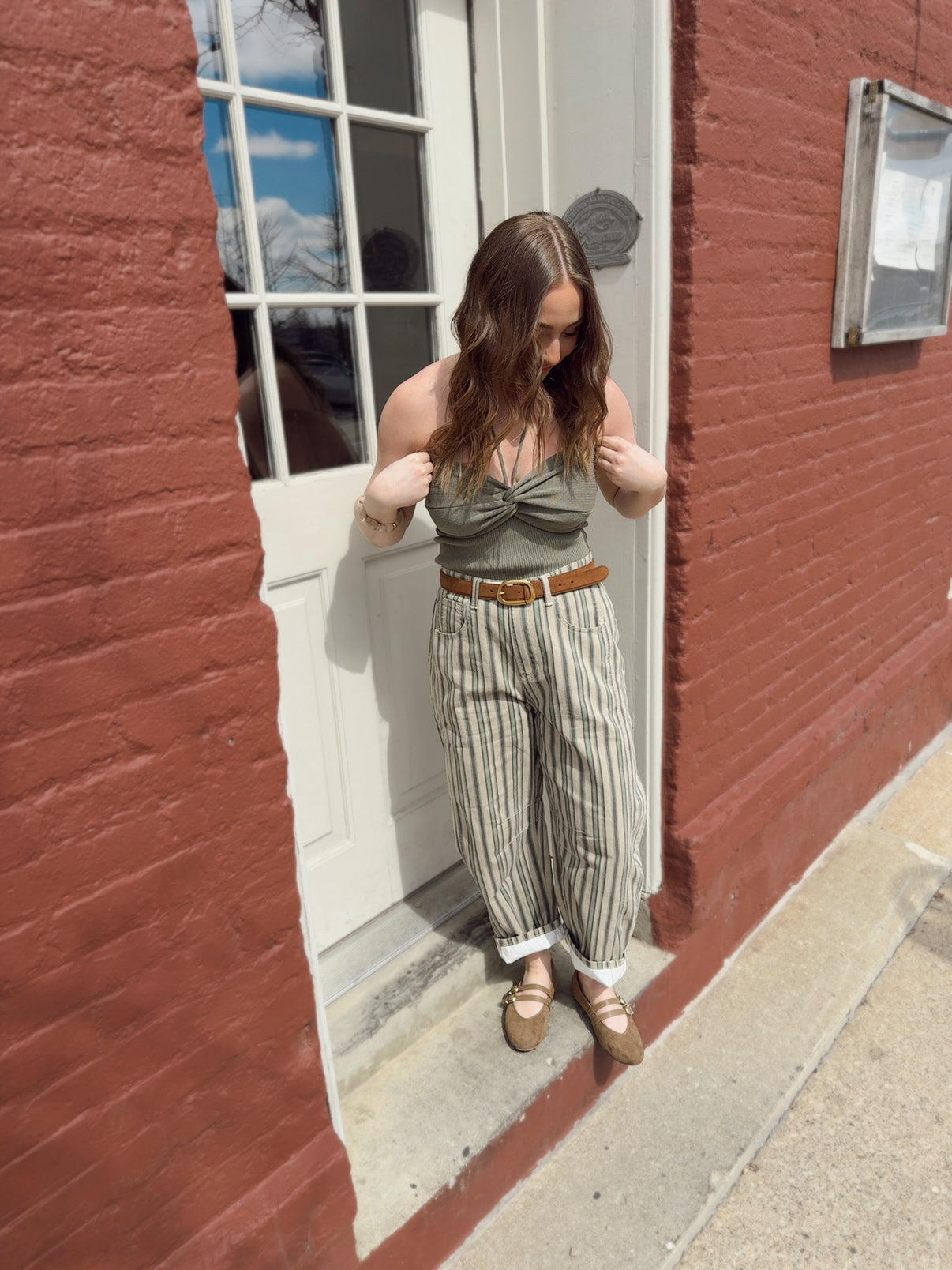 Twisted Tube Top Olive