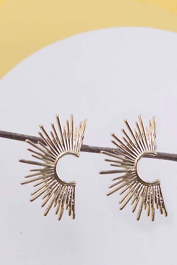 Amy Sunburst Hoop Earrings Gold