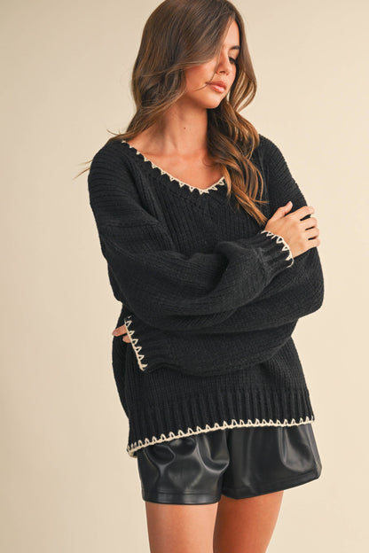 Black Contrast Stitch