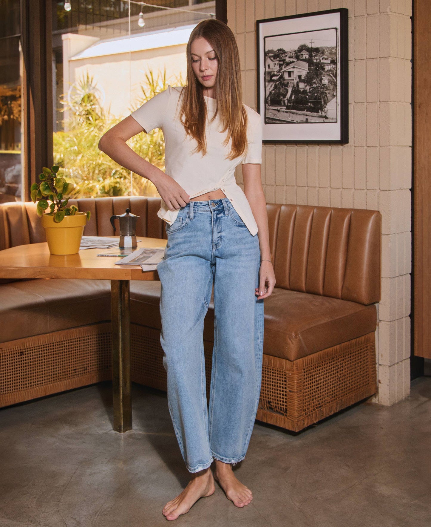 High Rise Barely Barrel Jeans