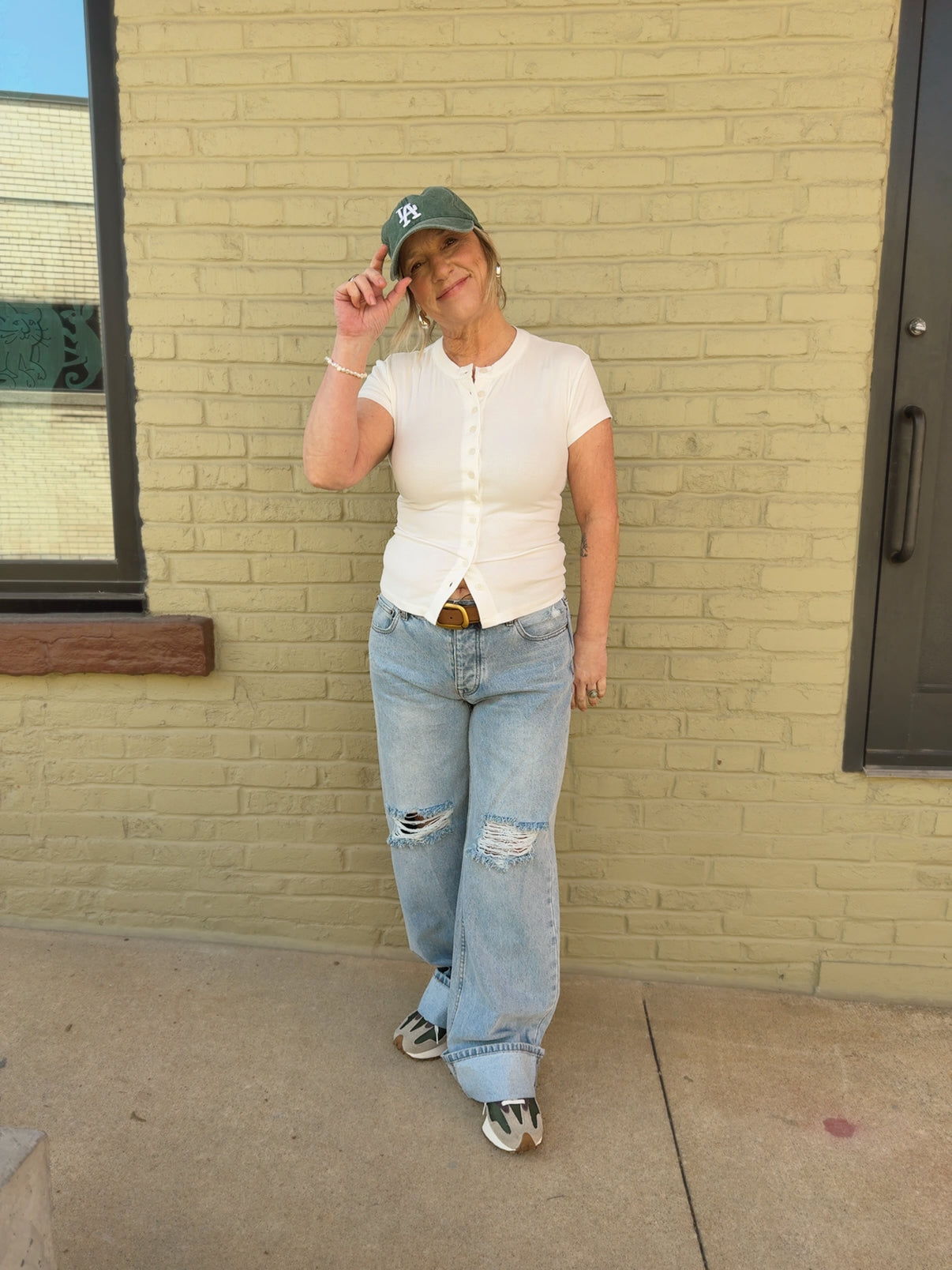 Leslie Button-Front Top