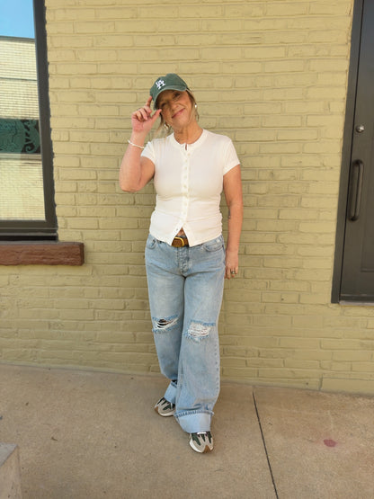 Leslie Button-Front Top