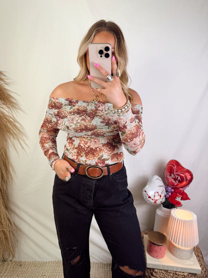 Floral Off the Shoulder Bodysuit