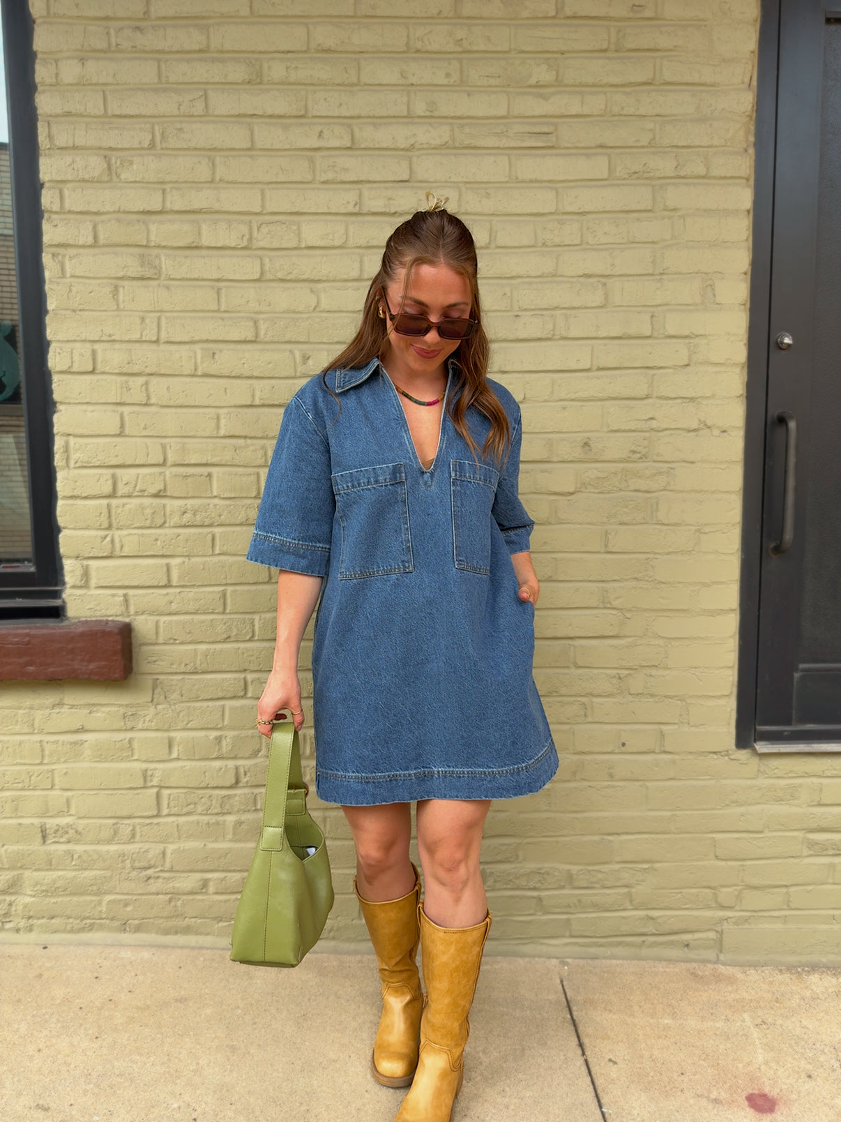 Worn Indigo Denim Dress