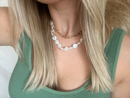 Evelyn Double Layer Pearl Necklace