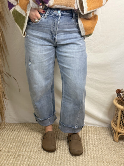 High Rise Baby Barrel Jeans