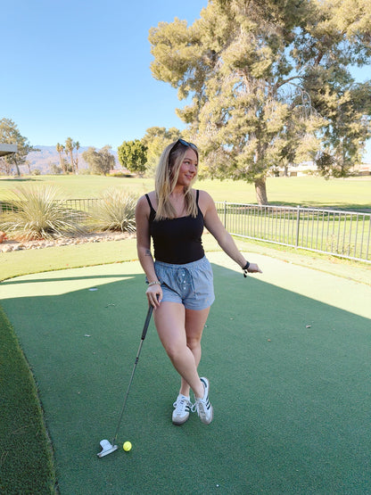 Black Gingham Shorts