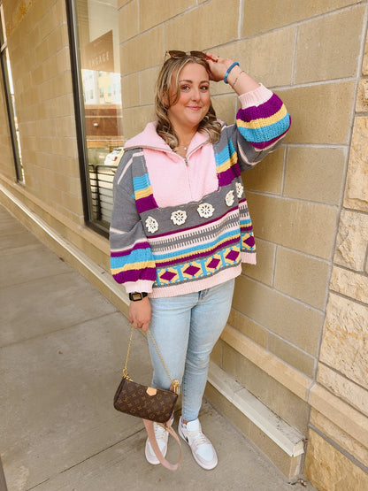 Boho Tapestry 1/4 Zip