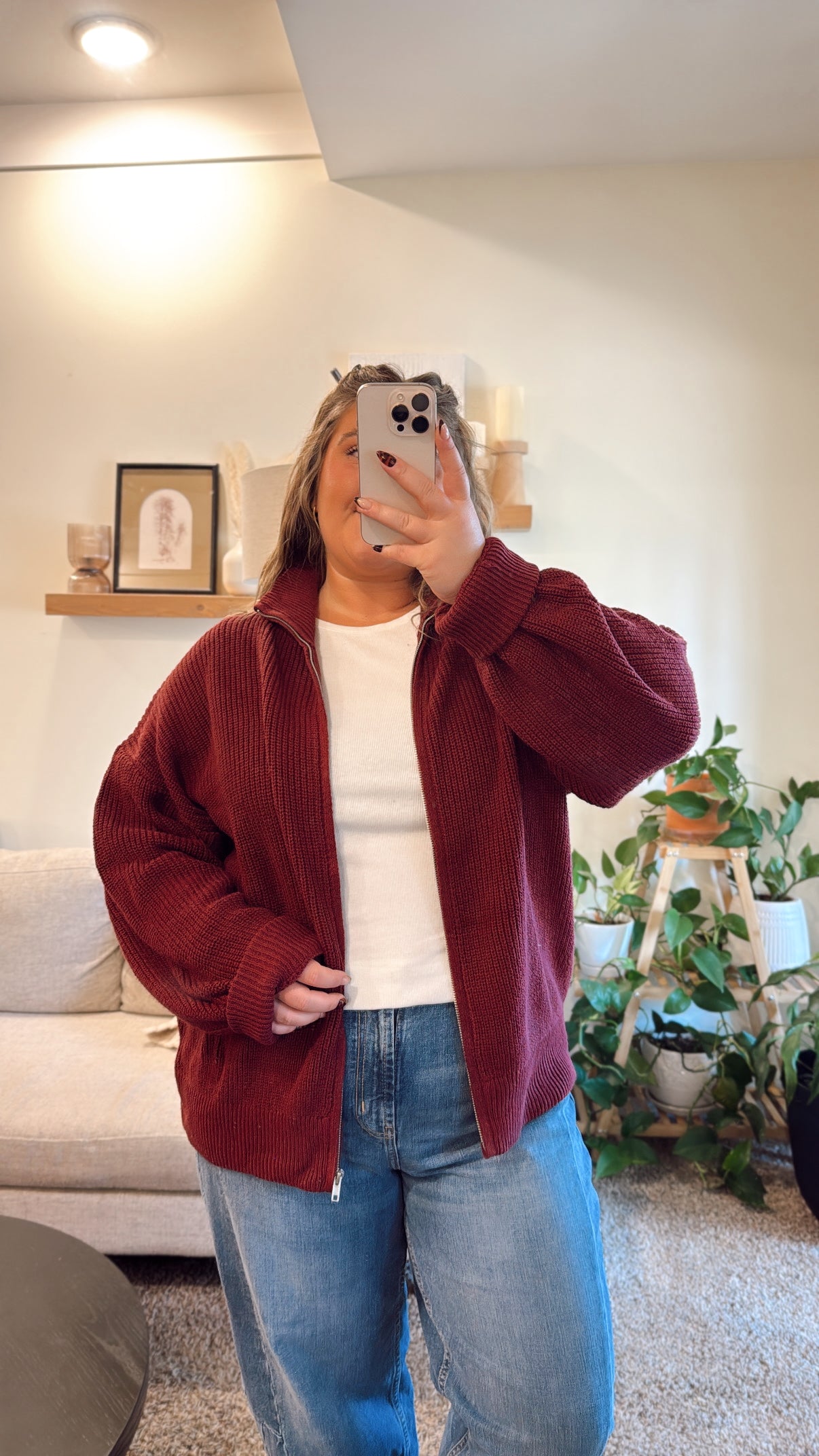 Café Cozy Knit - Burgundy