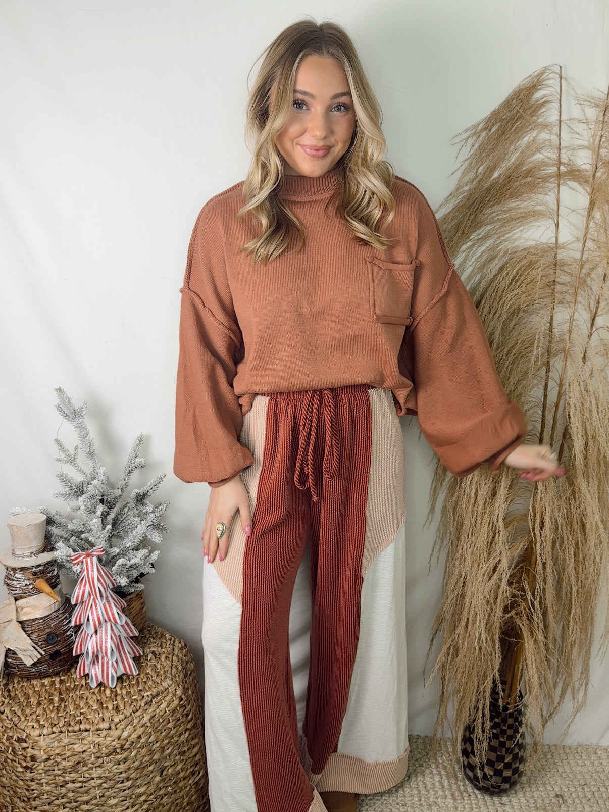 Grapefruit Wide Leg Pants