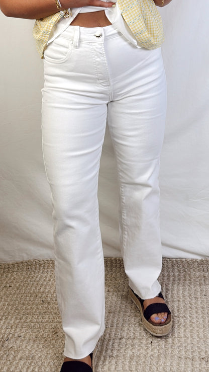 White High Rise Risen Jeans