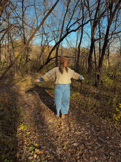 Plaid Patch Pullover