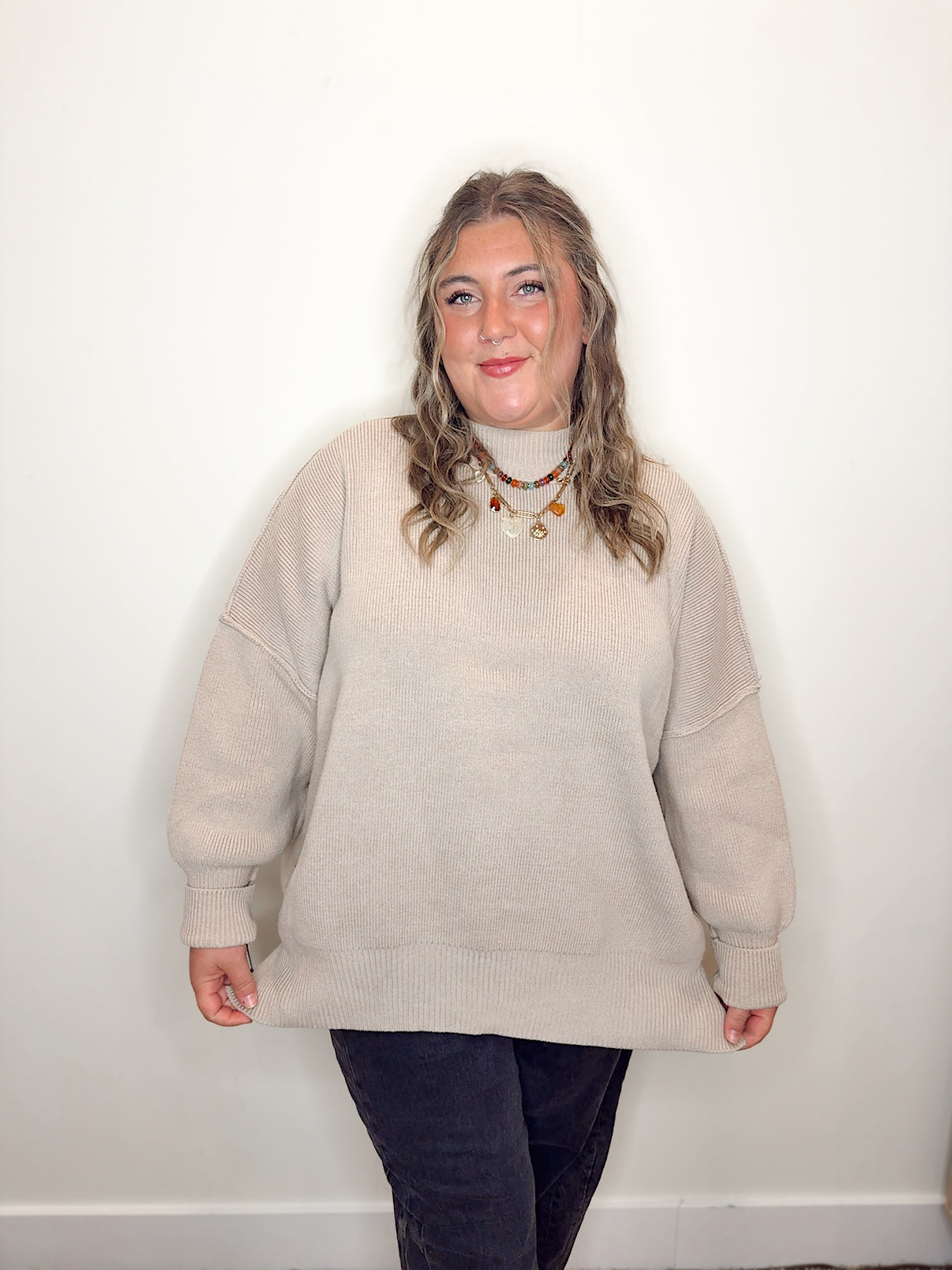 Oversized Comfort Sweater Sand Beige
