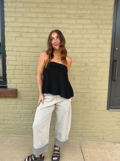Natural Stripe Pants - Ivory