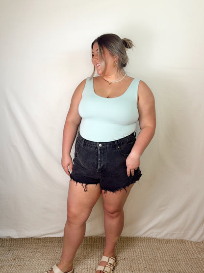 Scoop Neck Staple Tank Plus - Seafoam