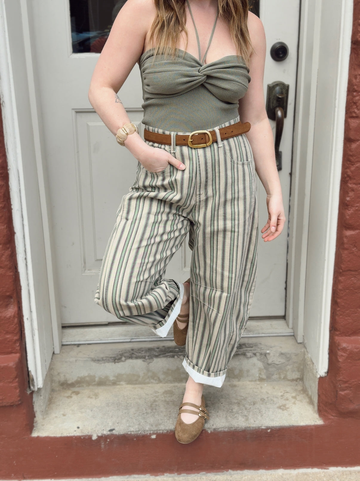 Twisted Tube Top Olive