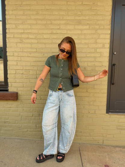 Linden Button Top