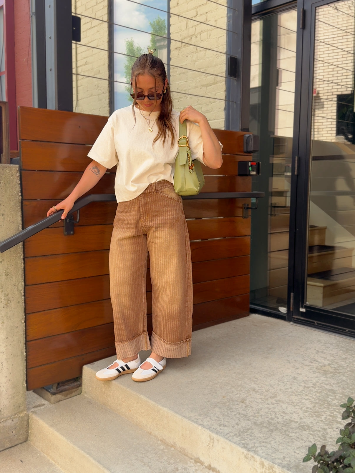 Natural Stripe Pants - Brown