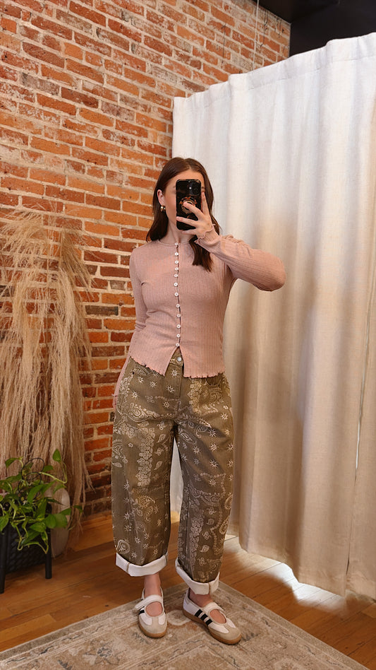 Rosewood Button Top