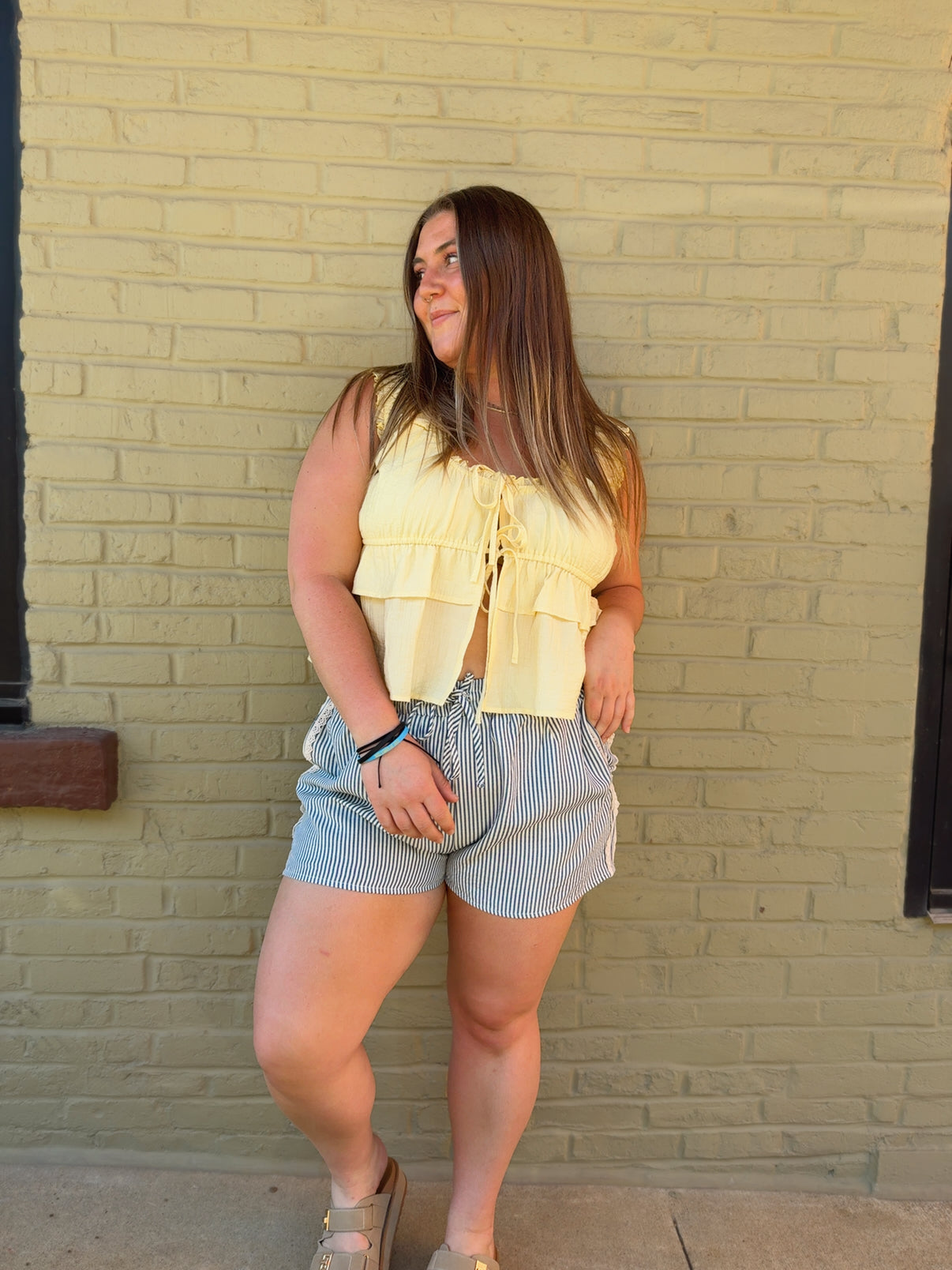 Capri Stripe Shorts - Plus