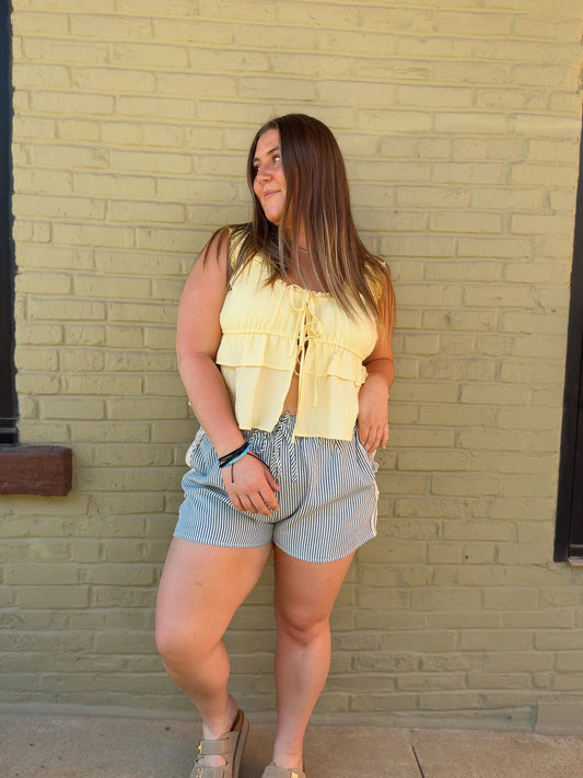 Capri Stripe Shorts - Plus