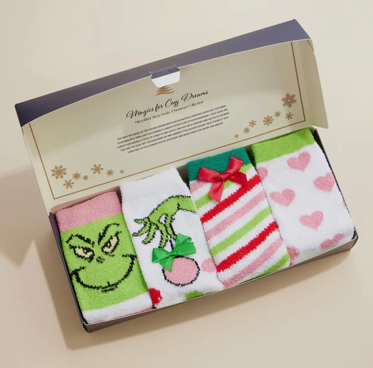 Christmas Fuzzy Socks Assorted Pack of 4