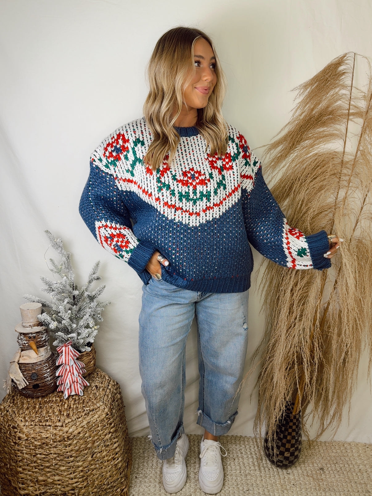 Vintage Poinsetta Sweater