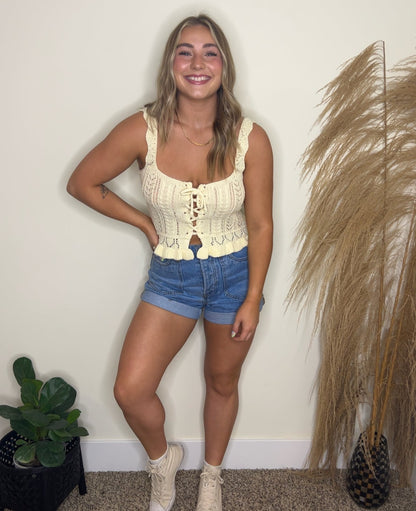 Olivia Lace-up Sweater Tank
