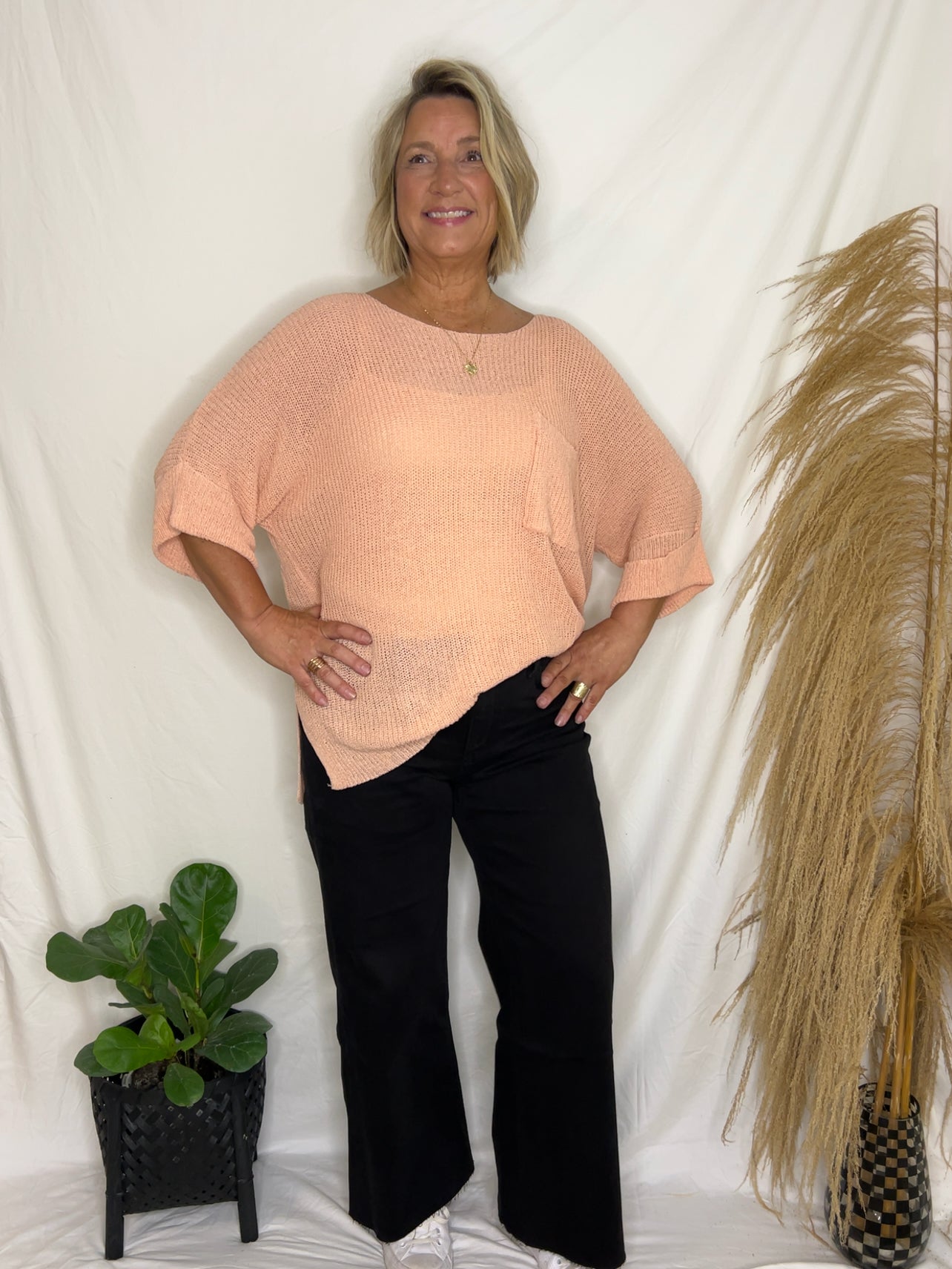 Black High Rise Wide Leg Jeans - Extended Sizes
