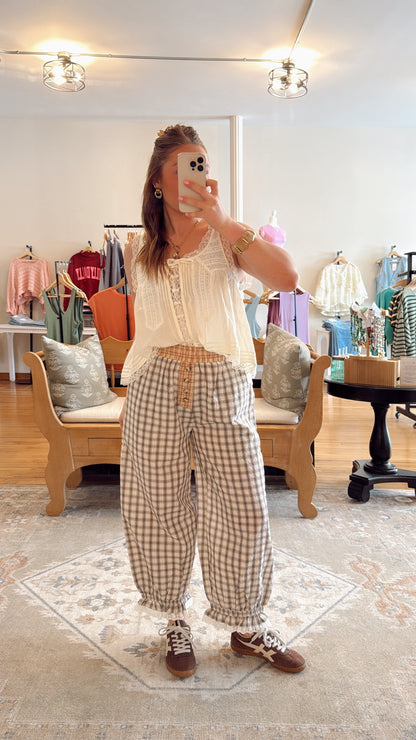 Plaid Balloon Pants